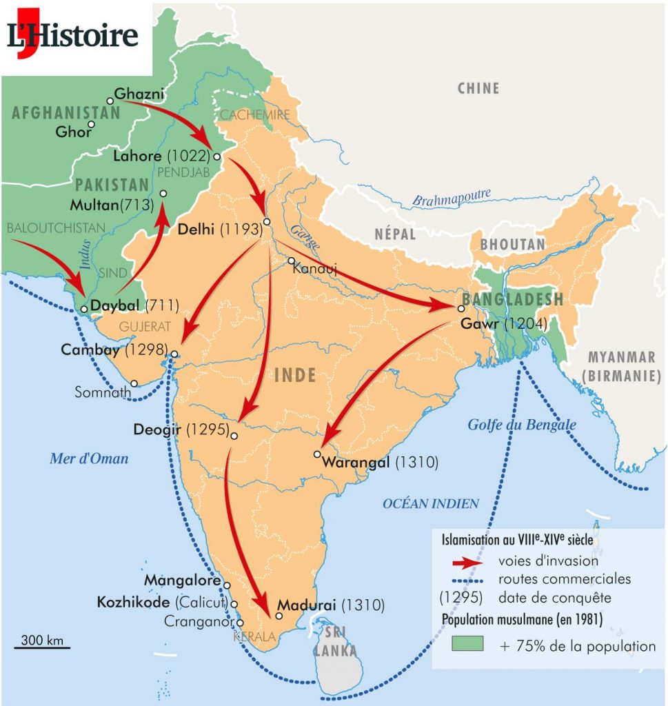 La pénétration de l'Islam en Inde (VIIIè-XIVè siècle) : des marchands et des conquérants